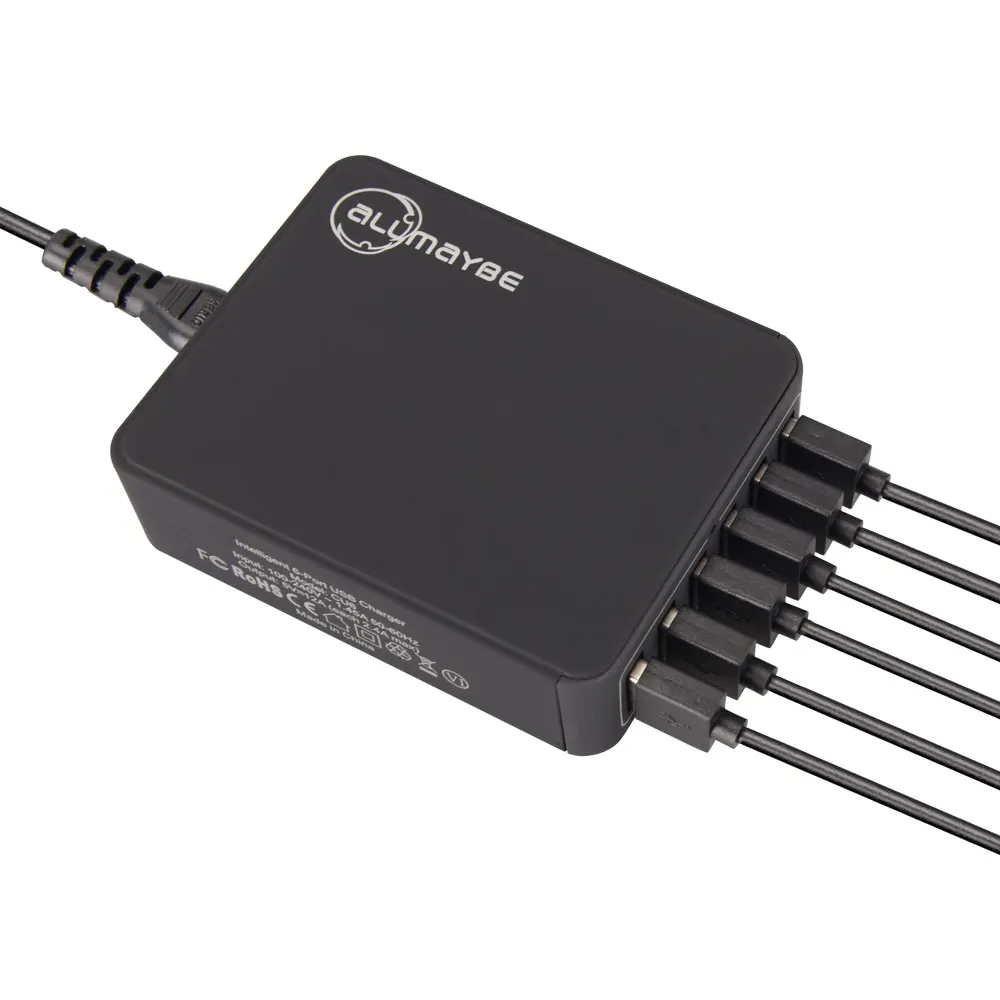 Allmaybe USB зарядное устройство 6-порт адаптер питания настольное зарядная станция