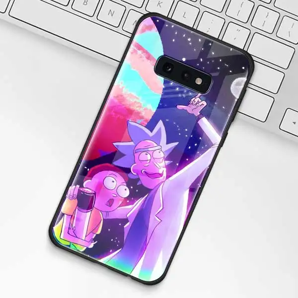 Рик и Морти чехол из закаленного стекла для samsung Galaxy S10 S10e S9 S8 S10 Plus Note 9 A50 A30 - Цвет: 014