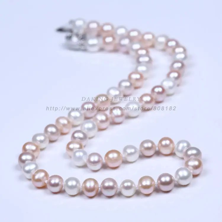 

Daking REAL PEARL Pearl Jewelry Set Fashion Necklace Bracelet Set with 6-7mm Super Natural Pearls