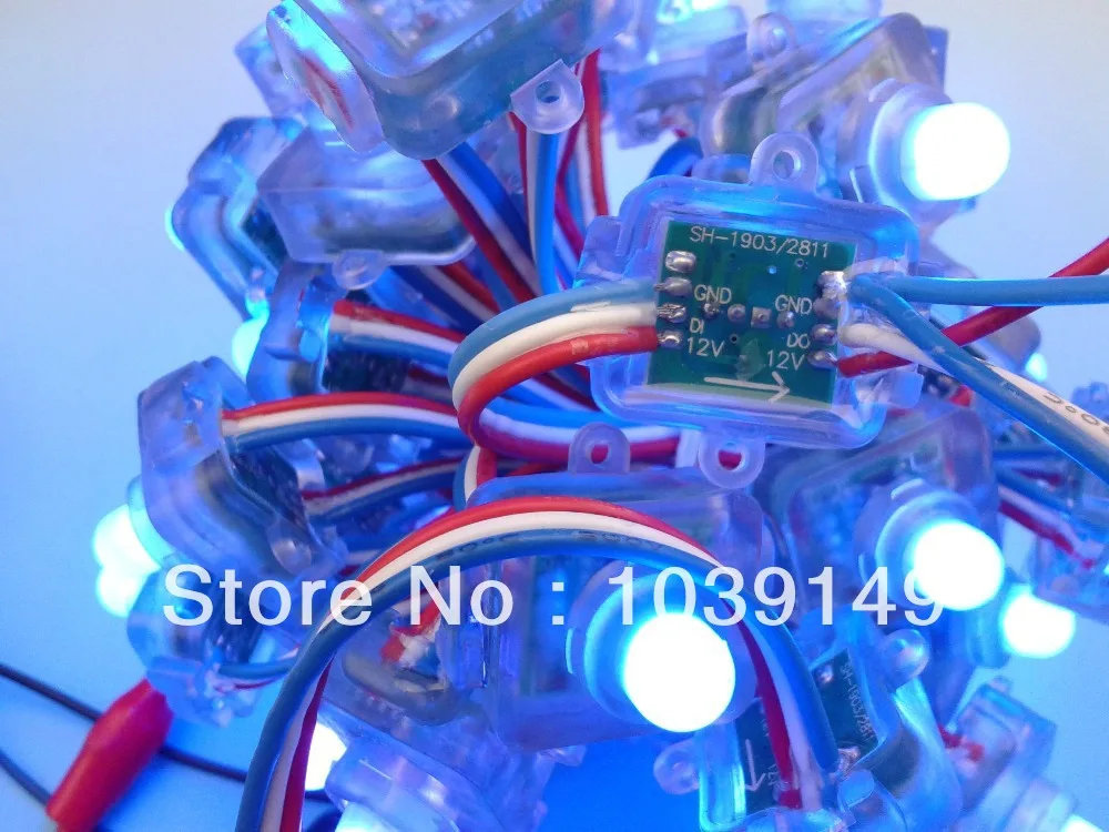 12 в пост. Тока квадратной формы мм WS2811 пиксельные гирлянды Светодиодный