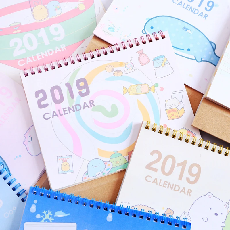 2018 2019 милый мультяшный календарь ежедневник ежемесячный планировщик список