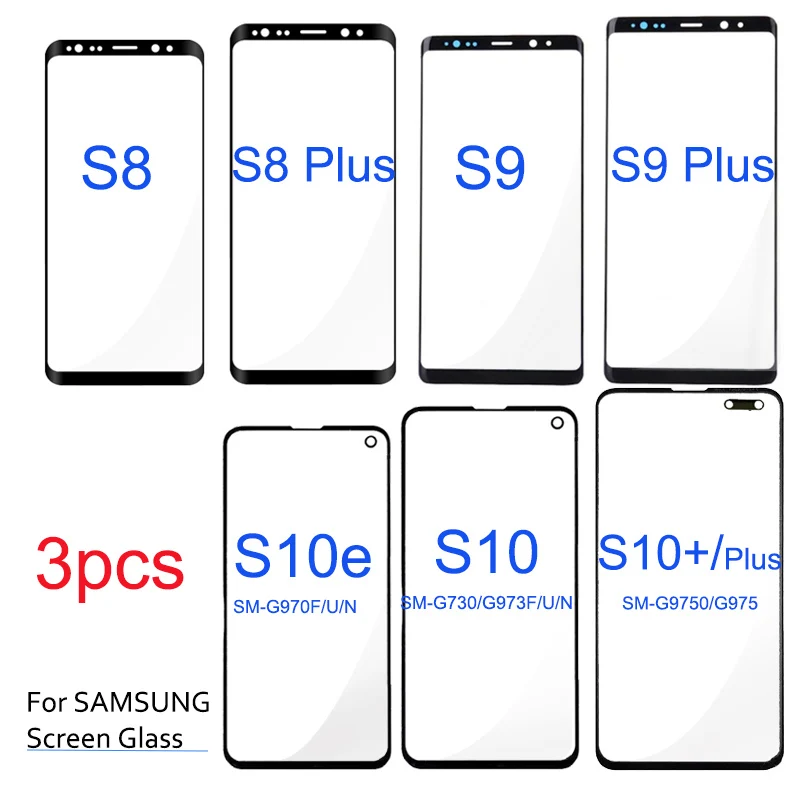 3 шт. внешнее стекло экрана для SAMSUNG S8 S9 S10 plus запасные части переднего объектива