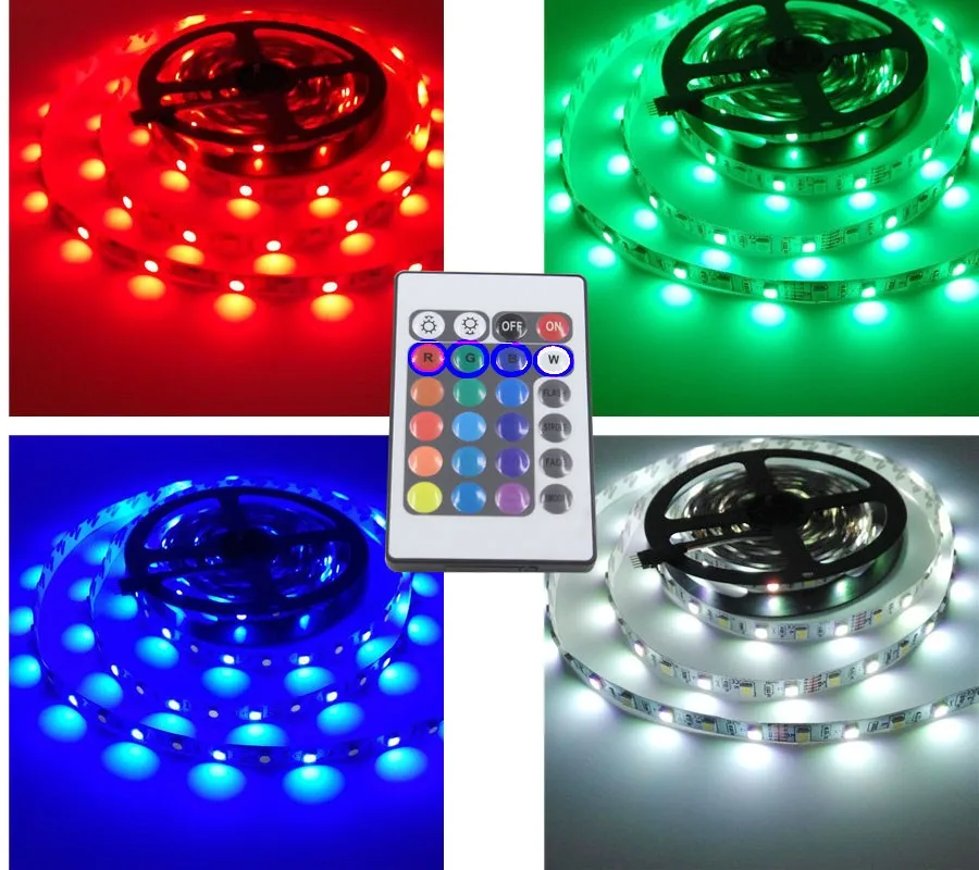 Светодиодная лента 5050 RGB RGBW/RGBWW WiFi 10 м 5 м DC 12 В 5050 RGB Светодиодная лента RGBW полоса гибкий светильник WiFi 24 клавиши контроллер адаптер