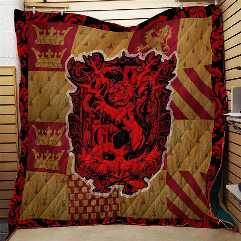Летнее стеганое одеяло с 3D принтом hp Hogwarts для детей, постельные принадлежности для взрослых, теплое офисное тонкое одеяло, Хлопковое одеяло King - Цвет: 2
