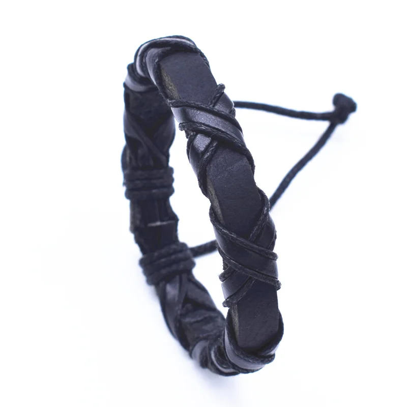 Новый дизайн крест кожаные браслеты из нержавеющей стали для мужчин плетеная