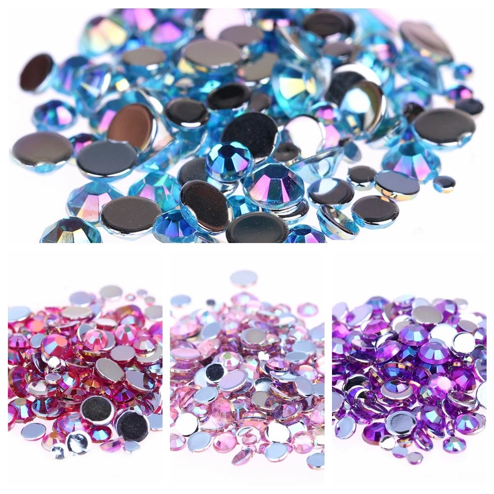 

6mm 2000pcs AB Colors Nail Rhinestones for Shoes Clothing Decorations High Shine Sparkling DIY 3d Nail Charms Jewelry Acessories