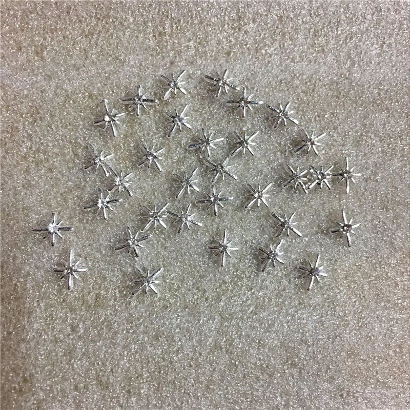 10 шт./пакет ногтей сплава ювелирных изделий из серебра со сверкающими