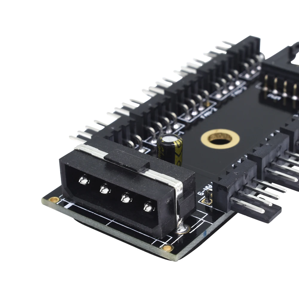 En-Labs Вентилятор охлаждения Системы 10 каналов Процессор Molex 4pin PWM разветвитель вентилятора концентратор Мощность Удлинительный кабель, 4 Pin обратная 3 pin 2pin вентилятор
