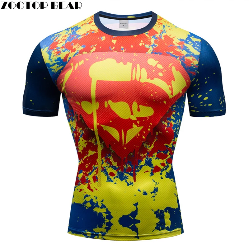 Быстросохнущая дышащая спортивная рубашка Superman для тренажерного зала мужские