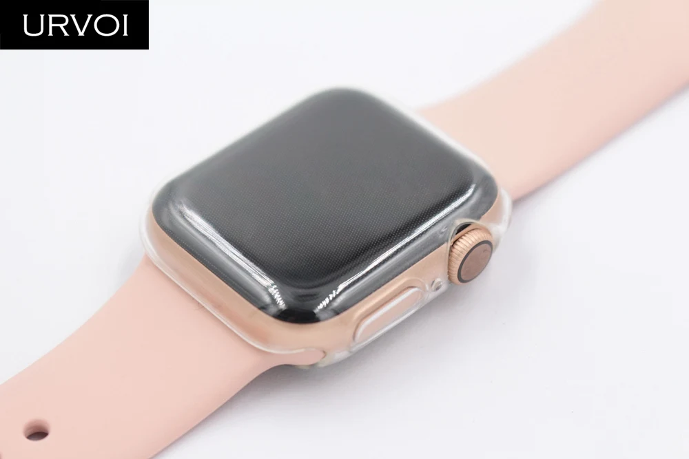 Чехол URVOI из ТПУ для apple watch series 4 3 2 прозрачная защитная крышка экрана iWatch 40 44 мм