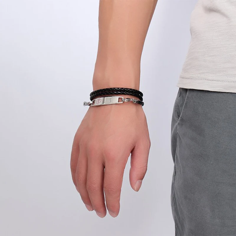 Короткий браслет-веревка из полиуретана для мужчин и женщин металлический