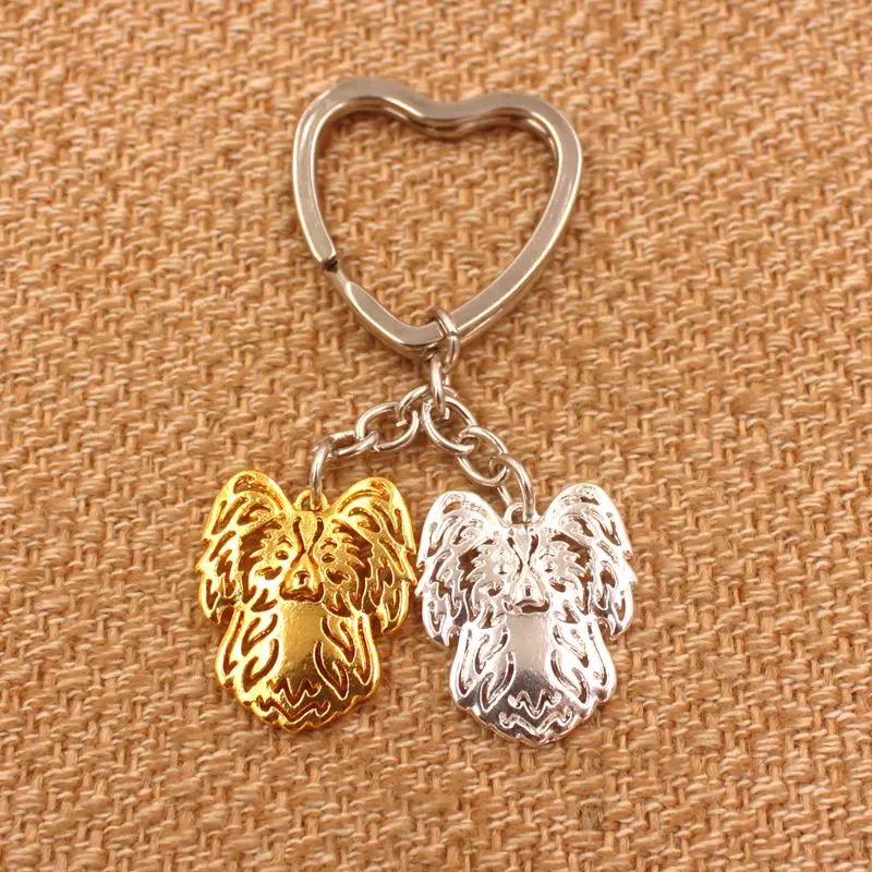 Papillon Собака Животное подвеска для кошелька и сумочки ручная работа металлическая ий Брелок с подвеской для сумки автомобиля женщин мужчин брелок любовь ювелирные изделия K146 - Цвет: 6