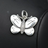authentic rhinestone charms butterfly pendant 925 sterling silver with crystal cz charms bracelet diy jewelry bracelet