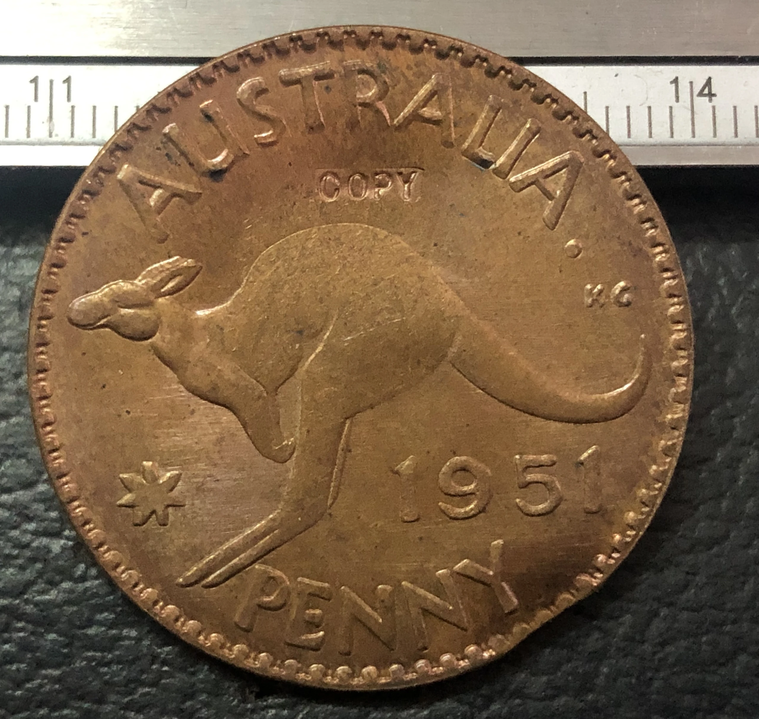 1951 Australia 1 Penny George VI без копии монеты IND:IMP|australia storage|coins goldaustralia emu |