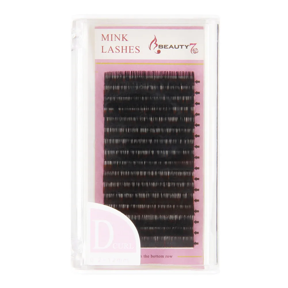 BEAUTY7 1 шт D Curl 0 2 мм * 12 Макияж Наращивание ресниц искусственной норка для False