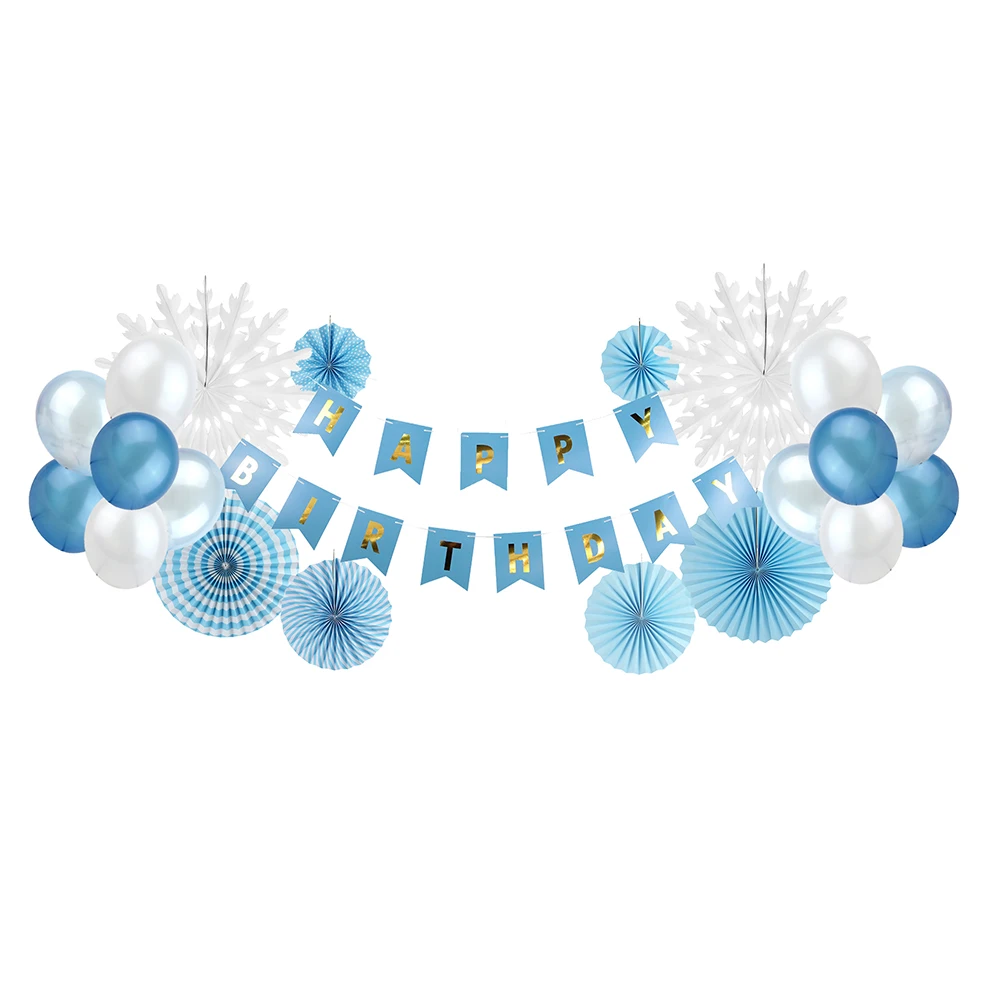 Украшения для дня рождения 24 шт. с днем баннер бумага розетка снежинка