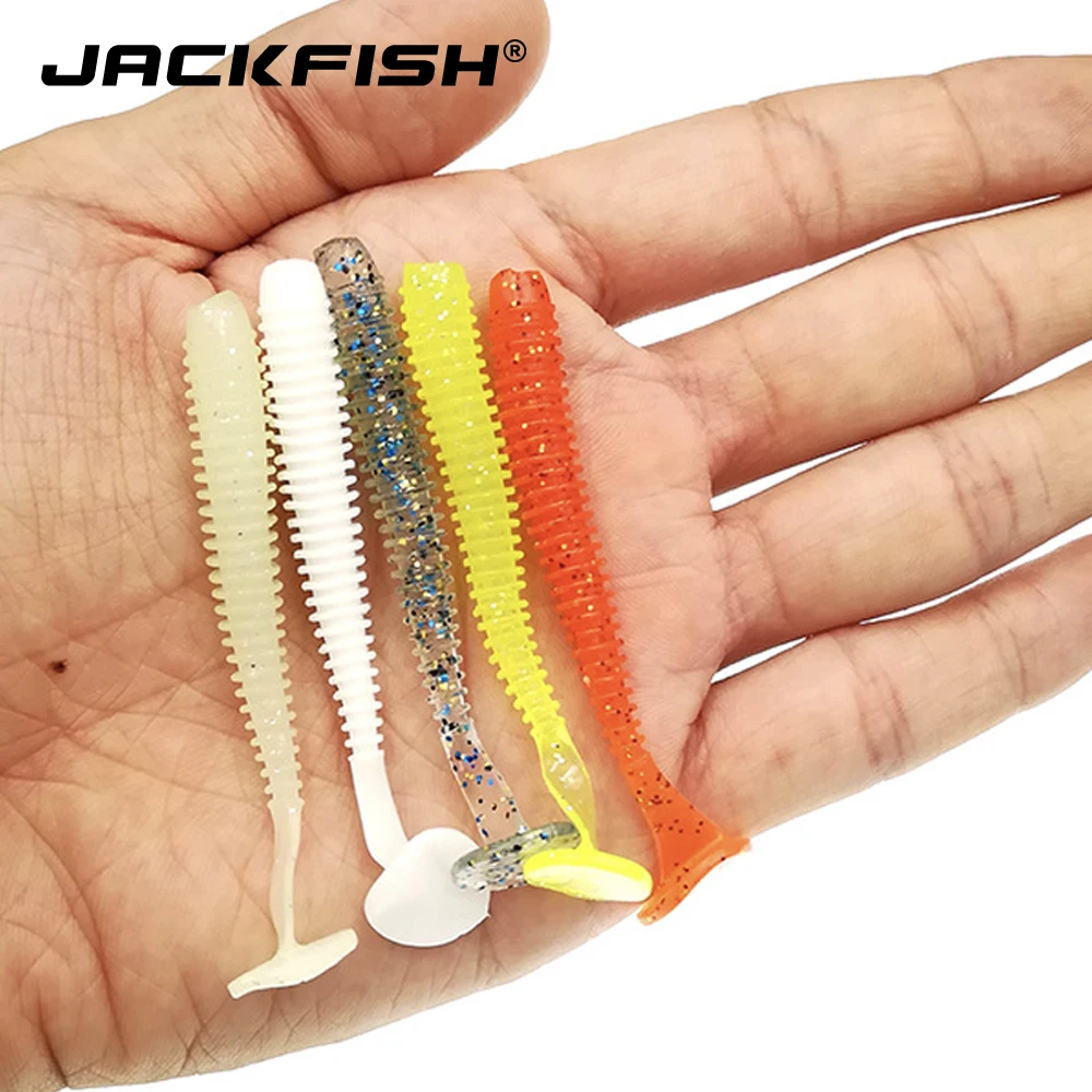 JACKFISH 10 шт. воблер джиг 7 см 1 8 г приманка для рыбной ловли мягкие черви креветки