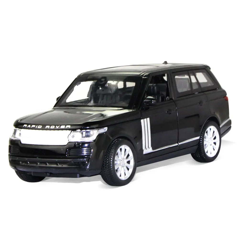 black 1:32 Range Rover Die-cast сплава внедорожник модель автомобиля с музыкой и светом модель автомобиля коллекционные игрушки Рождественский подарок для детей - Цвет: black