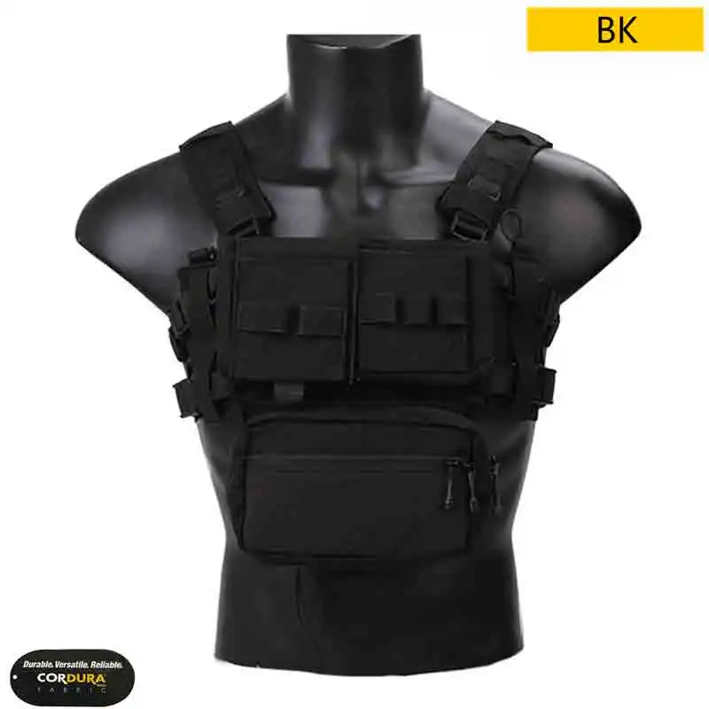 BK EMERSONGEAR, тактическая нагрудная установка, микро бои, Chissis MK3, нагрудная установка, для страйкбола, для охоты, боевой жилет с 5,56, маг, сумка, Мультикам - Цвет: BK