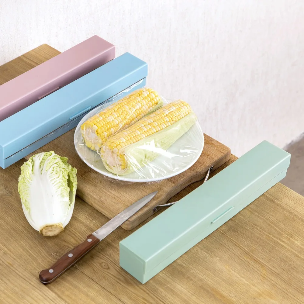 Новый пластиковый диспенсер для обертывания дома кухни варп-резак маленькая