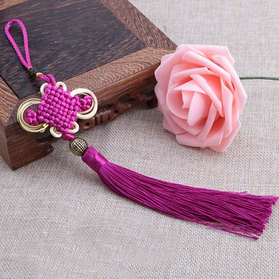 rose red 1 шт., китайская кисточка, ручная работа, Узелок, кисточка, подвеска, ремесла, украшение для дома, китайские характеристики, подарочные украшения, подвеска - Цвет: rose red