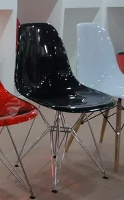 Glossy Black Прозрачный Акриловый Обеденный стул со спинкой пластик и стул с металлическими ножками/пластиковый обеденный стул/современный дизайн популярный обеденный стул - Цвет: Glossy Black