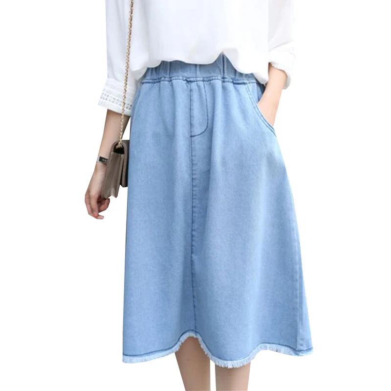 Женская джинсовая юбка с завышенной талией Повседневная Длинная облегающая