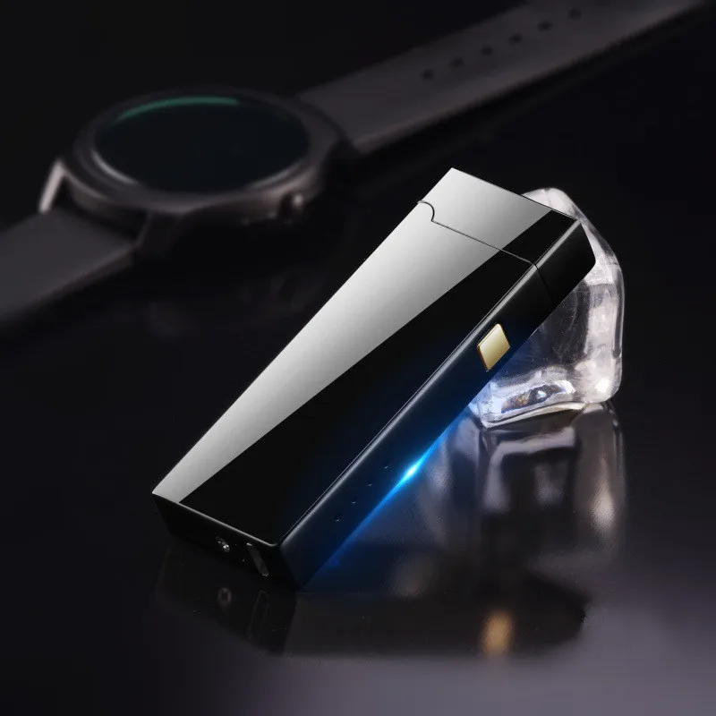 Мини двойная дуговая зажигалка с дисплеем батареи USB перезаряжаемая сигарета для
