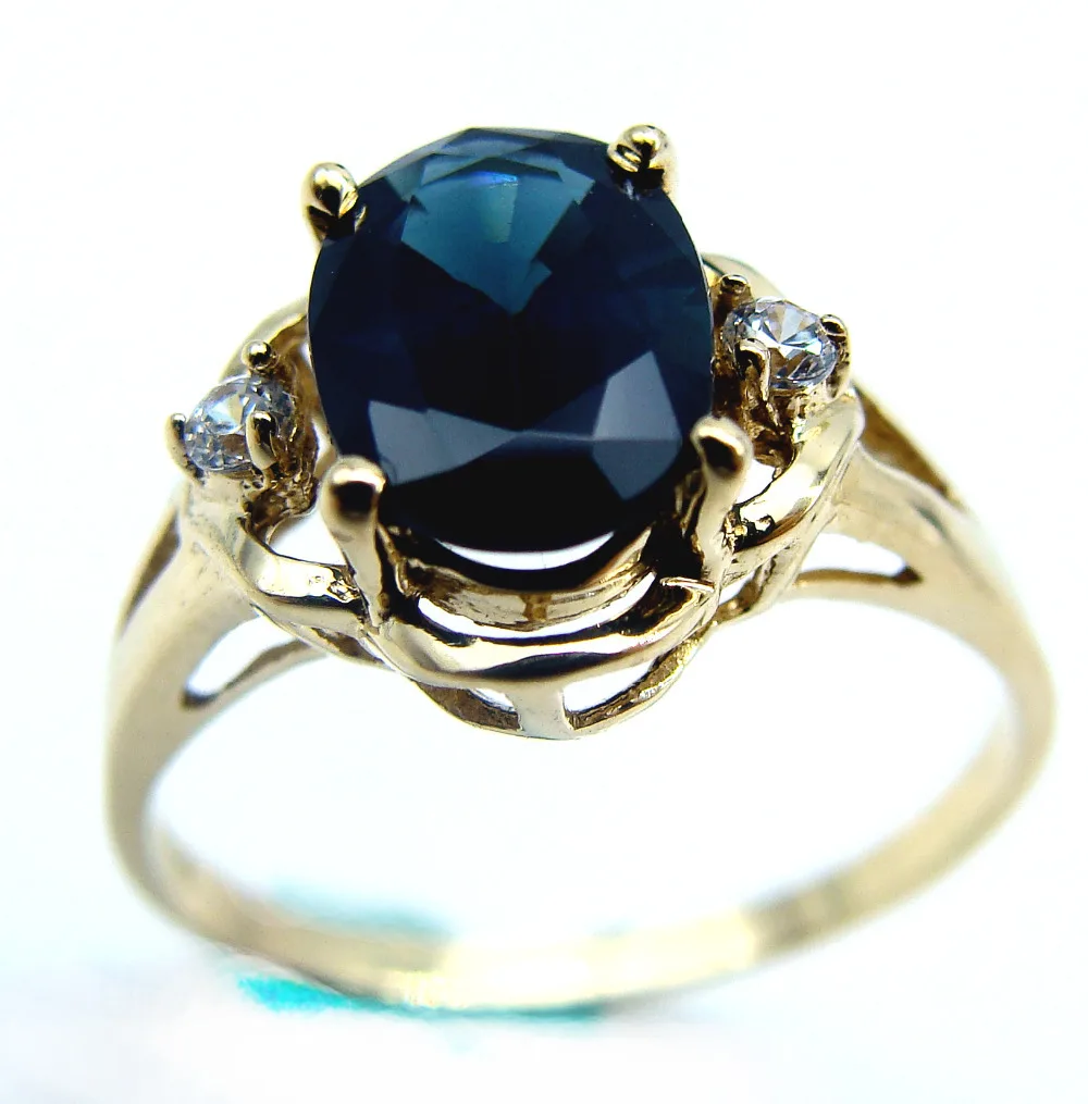Женское кольцо с натуральным сапфиром желтое золото 18 К 1 5 карат|anel ring|gold naturalyellow