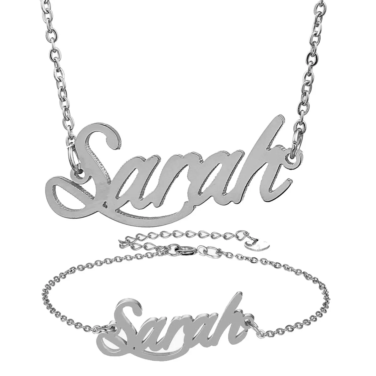Модное ожерелье из нержавеющей стали Набор браслетов &quotSarah&quot с надписью Золотое
