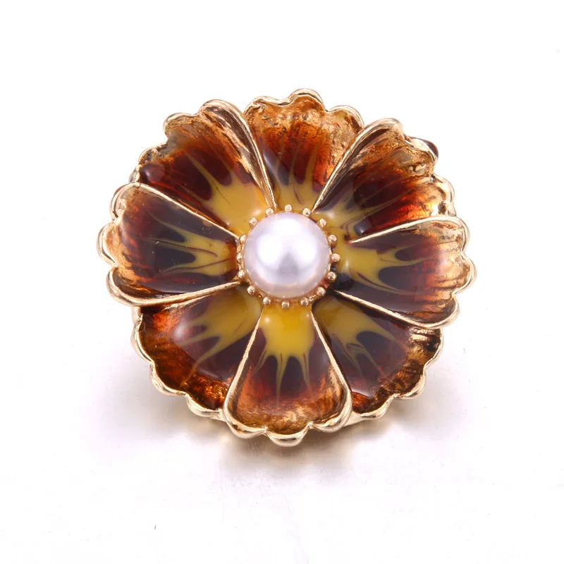 New 10pcs/lot Snap Button Jewelry DIY Crystal Rhinestone Big flower charm Metal Buttons Fit 18mm Snaps bracelet necklace women | Украшения