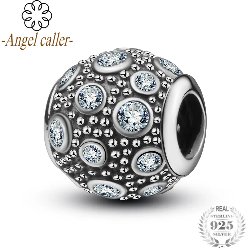 Angel Caller 100% Стерлинговое Серебро 925 пробы романтичный Круглый прозрачный cz