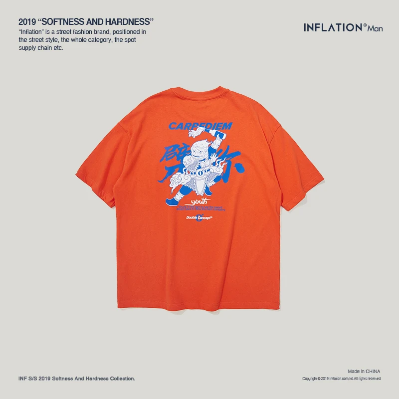 INFLATION x двойная концепция уличная Мужская футболка Camisetas Hombre Забавные футболки с