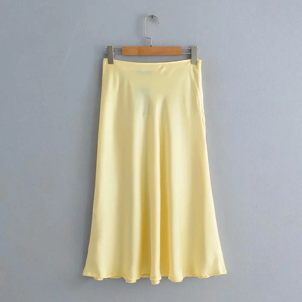 Женская юбка средней длины на молнии Мягкая карамельных цветов с асимметричным