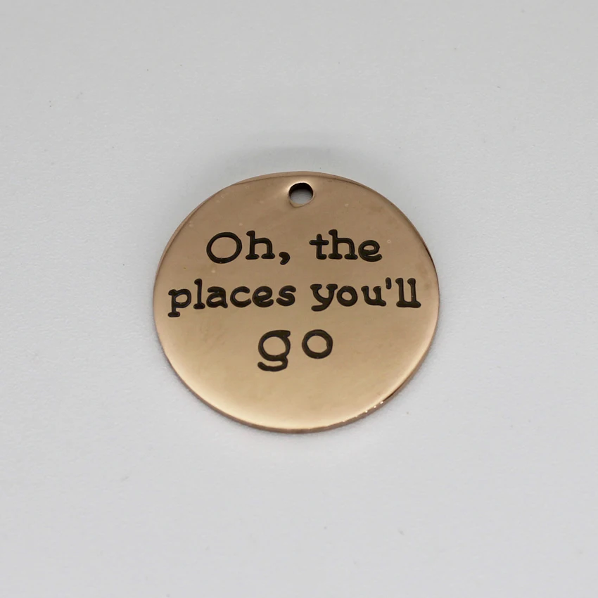 Очаровательные Подвески из нержавеющей стали с надписью Oh the places you go 25 мм