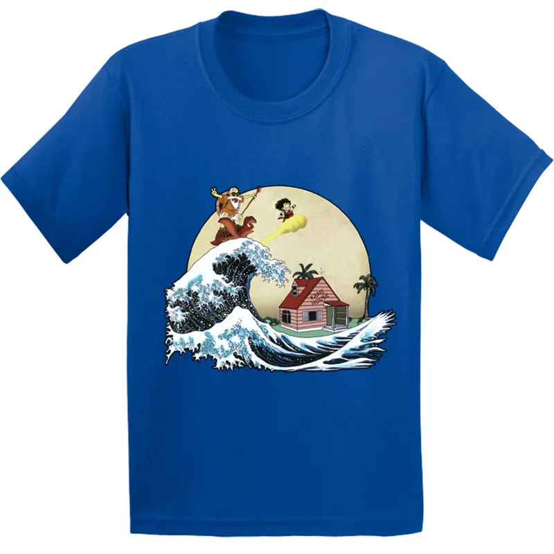 100% хлопок Детская футболка с рисунком Гоку мастером Роши забавная одежда для