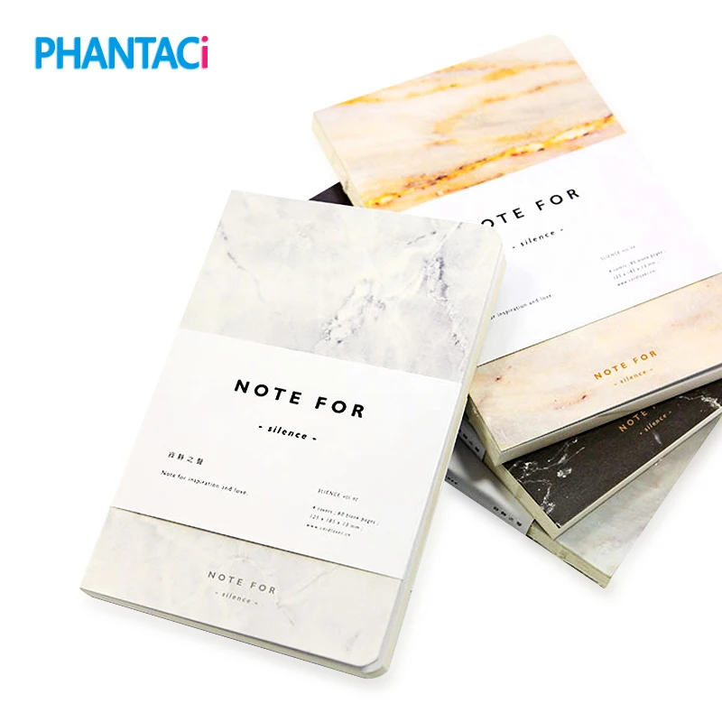 

Japanese Cute Stationery NOTE FOR SILENCE Marble Designs Soft Cover A5 Notebook Lines Composition Diary Stitching Binding