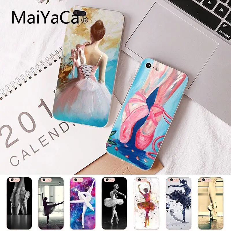 Чехол MaiYaCa для iphone 7 6 X прозрачный чехол балетной танцовщицы iPhone 8 6S Plus XS MAX 5 5S SE XR 10