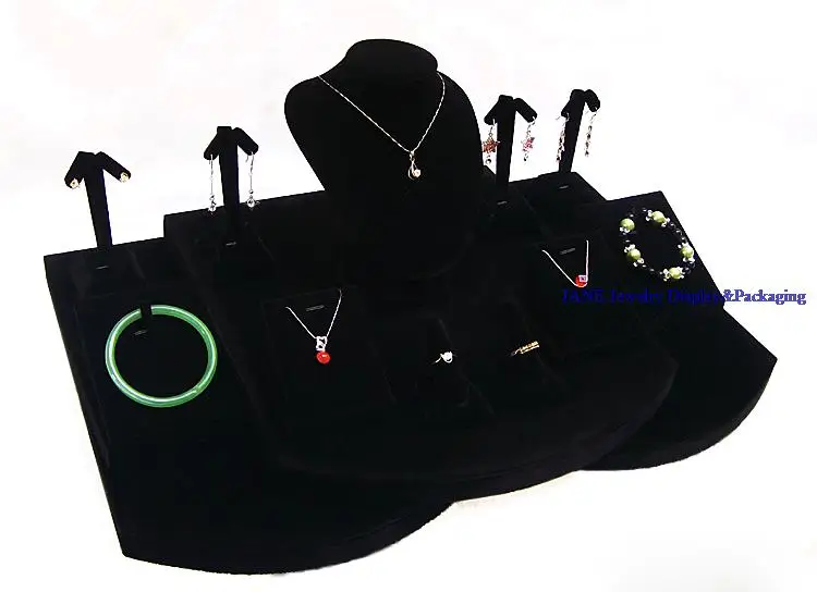

EMS Free Shipping Classical Arrival Silver Jewelry Display Showcase Fine Jewelry Jade Black Velvet Window Show Organizer Cases