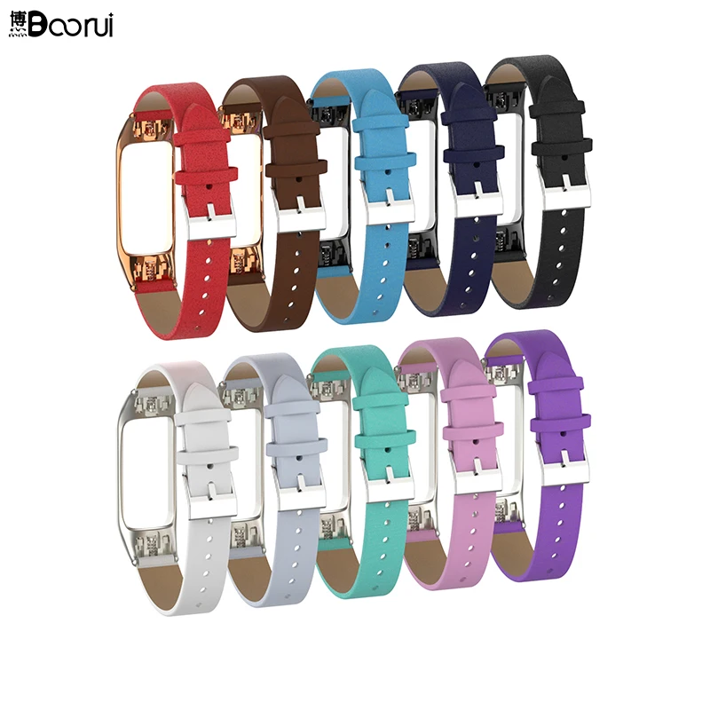 Кожаный ремешок BOORUI для Miband 3 умные аксессуары Xiaomi Mi Band сменный защиты от потери
