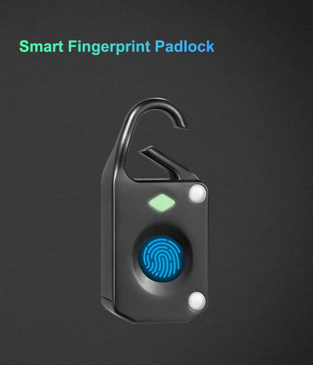 2019 fashion Smart fingerprint padlock security lock waterproof for cabinet suitcase bag luggage | Безопасность и защита