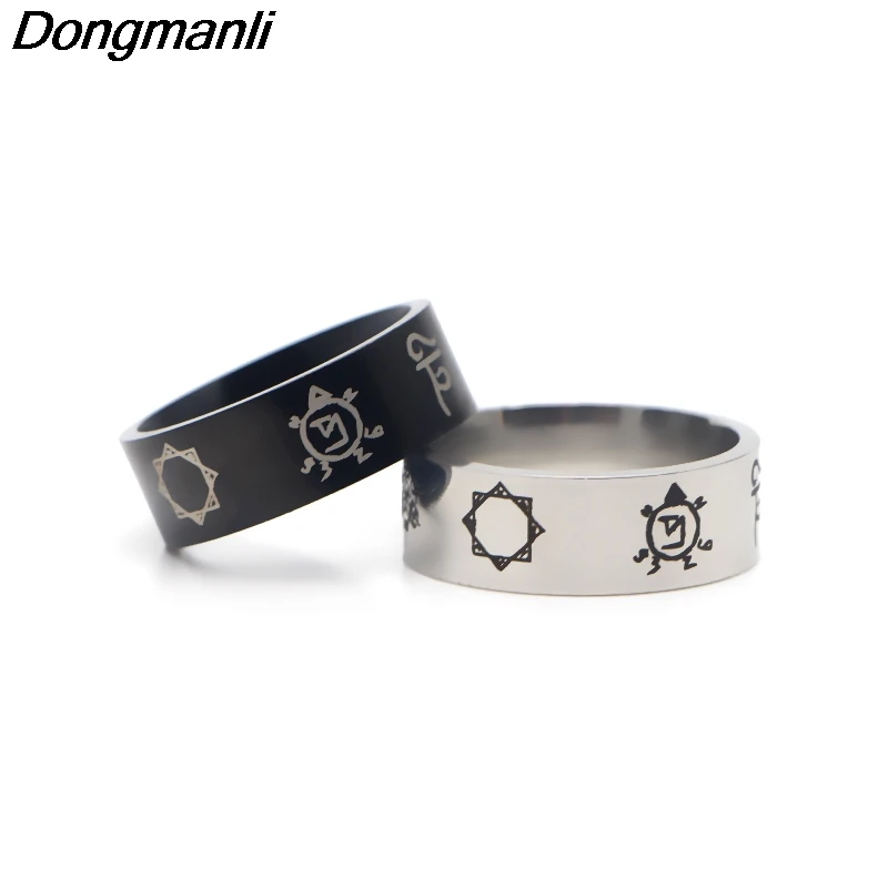 

P3123 Dongmanli Fashion Rune Amulet Mens Ring Supernatural TV series Stainless Steel Ring Size 7 8 9 10 11 12 13