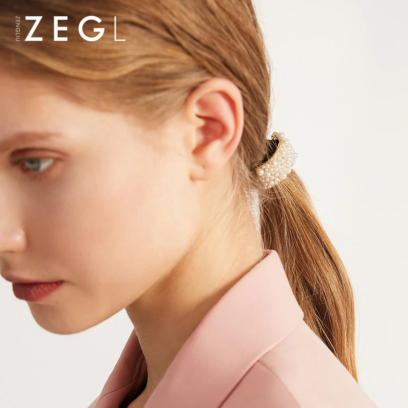 Женская резиновая повязка на голову ZEGL из искусственного жемчуга в европейском и