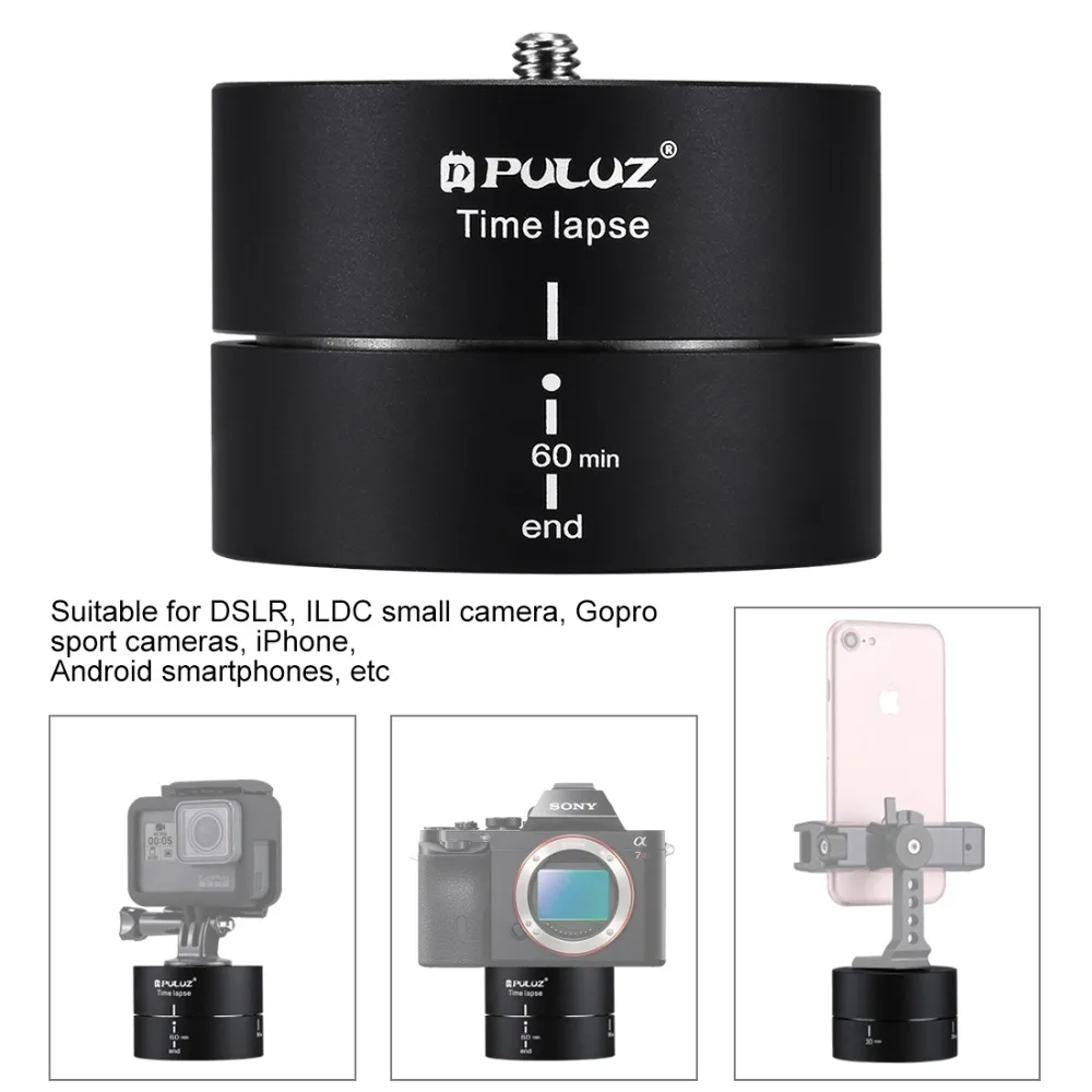 New Camera Time lapse 360 Panoramic Panning Rotation 60/120 Minutes For Gopro/iphone Stabilizer Tripod Head Adapter Timelapse |
