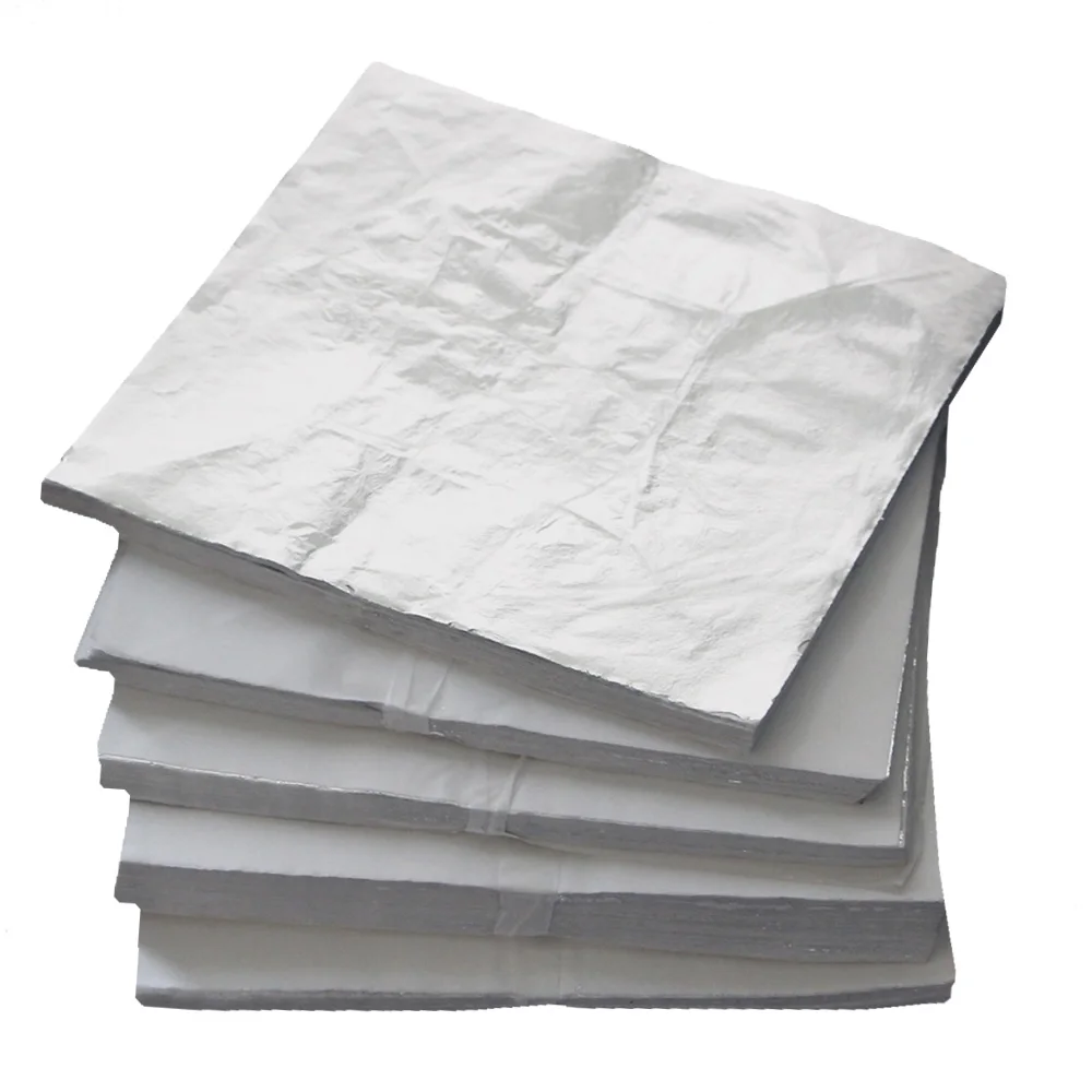 Хорошие алюминиевые листья имитация серебряного листа листы фольги 100 листьев