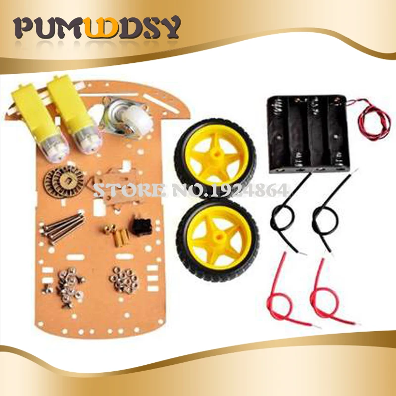1pcs Motor Robot Car Chassis Kit Speed Encoder Battery Box 2WD | Электронные компоненты и принадлежности