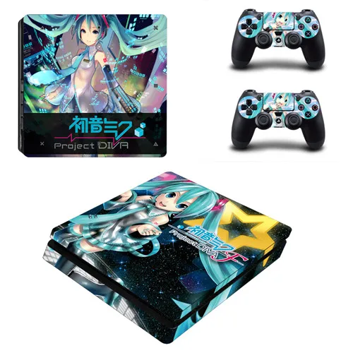 YSP4S-1958 Аниме милая девушка Tokisaki Kurumi Miku Saber PS4 тонкая Наклейка защитная накладка наклейка для PS4 тонкая консоль и контроллер винил - Цвет: YSP4S-1958