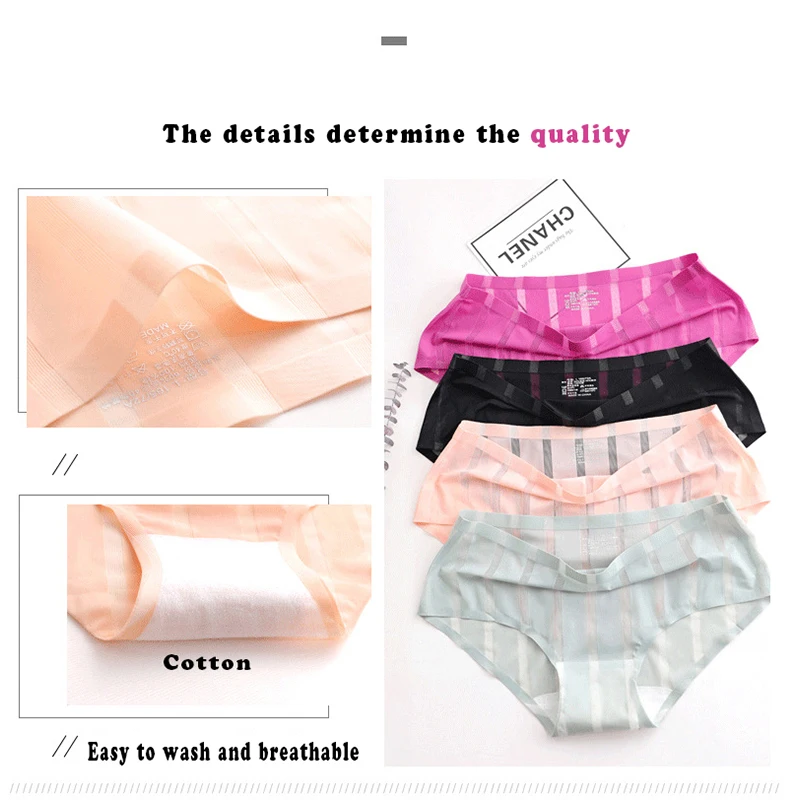 4 шт. женское нижнее белье женские прозрачные трусики для женщин шорты шелк льда
