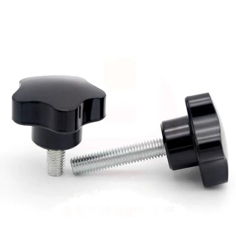 

2PCS M8 Five-star handle Stainless steel Pentagonal knob Plum blossom rubber head twist screw Adjustable handles
