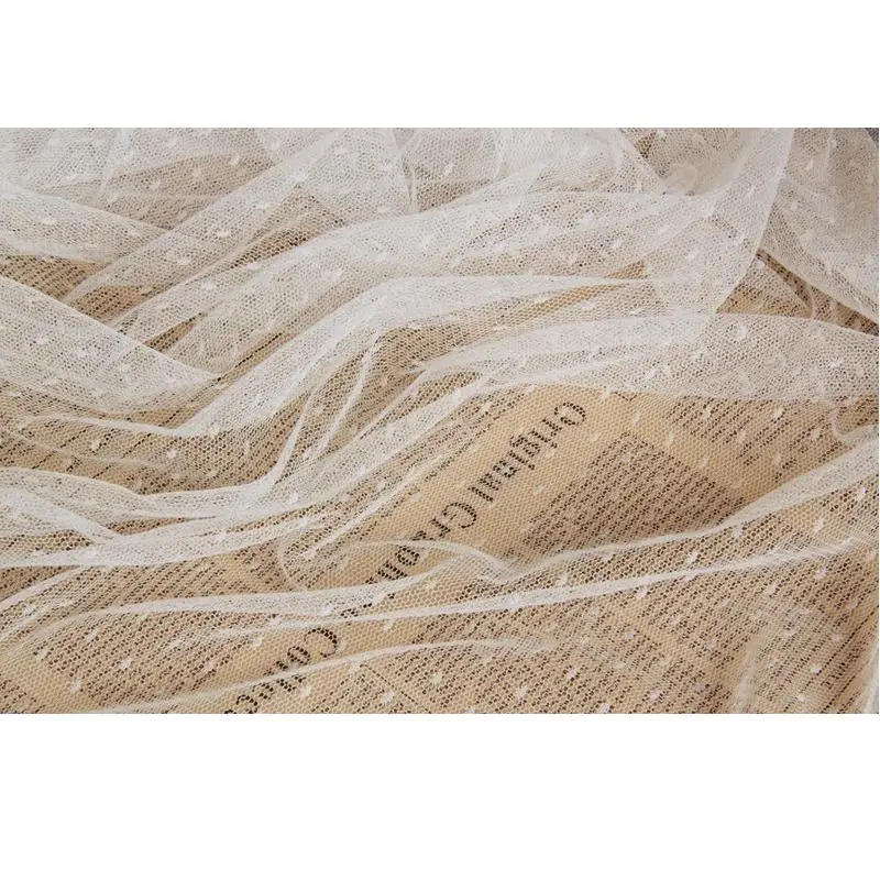 Сетчатая ткань в горошек 3 ярда вышитая кружевная мягкая Тюлевая сетка белого и